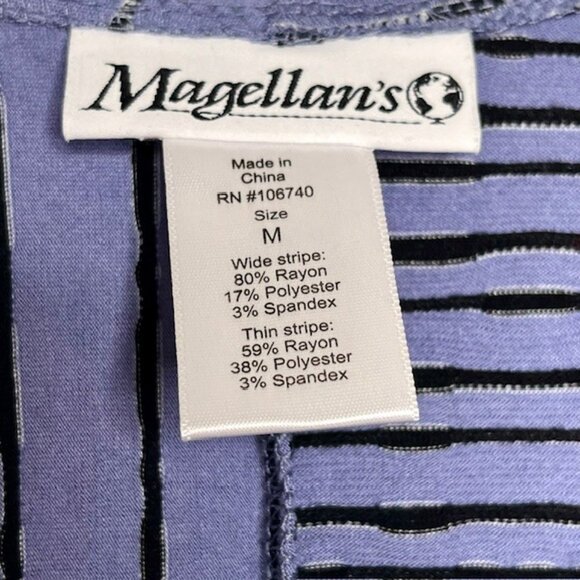 Magellan's Comfy Travel Tunic 3/4 Sleeves - Lavender-Blue/Black - M - Picture 8 of 8